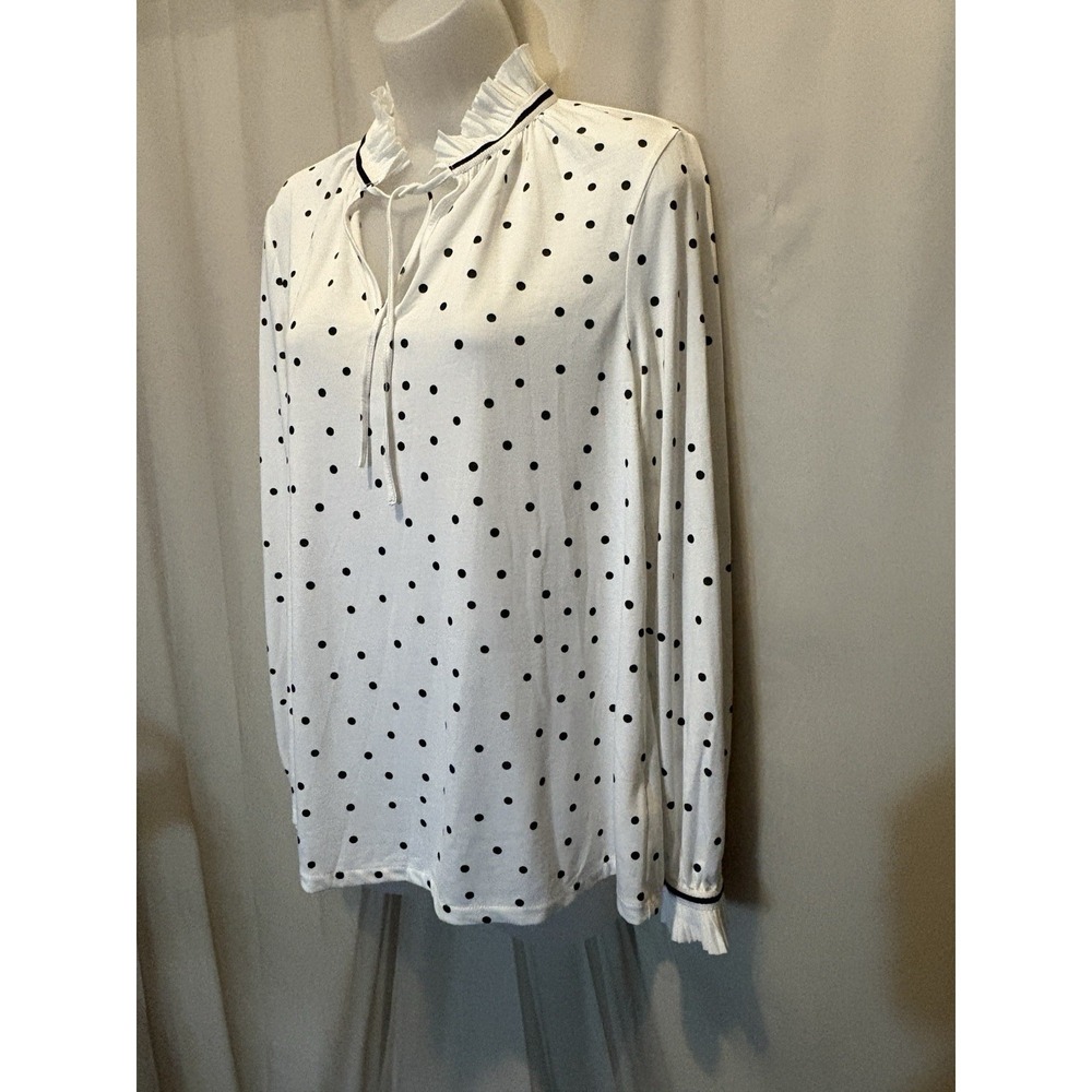 Boden Bronwyn Ruffle Polka Dot Blouse US 10. UK 14